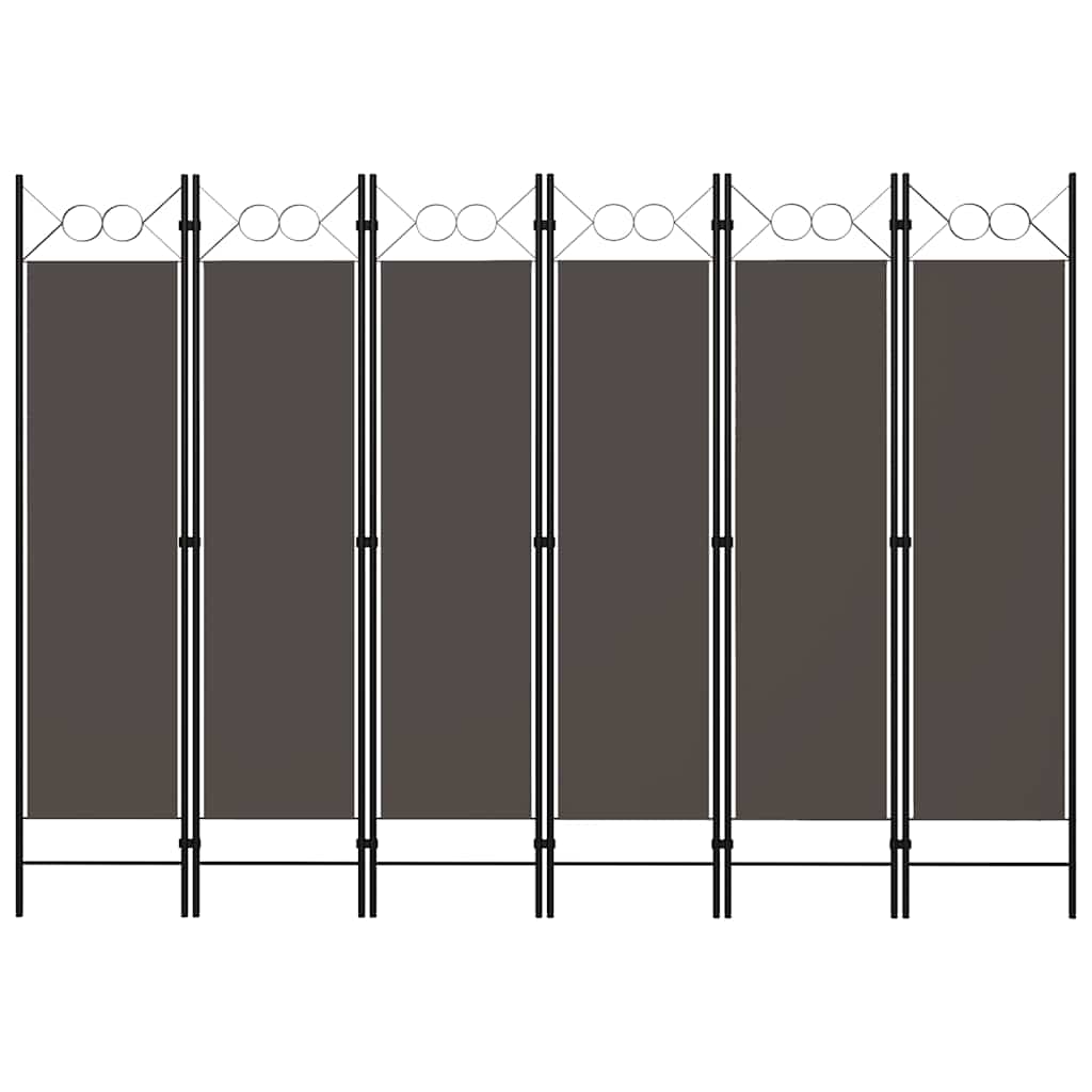 6-tlg. Raumteiler Anthrazit 240 x 180 cm