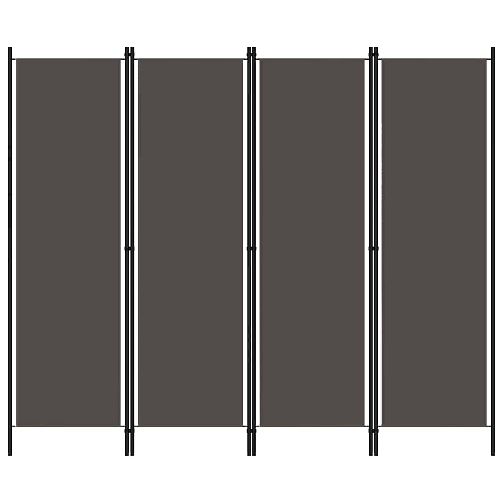 4-tlg. Raumteiler Anthrazit 200x180 cm