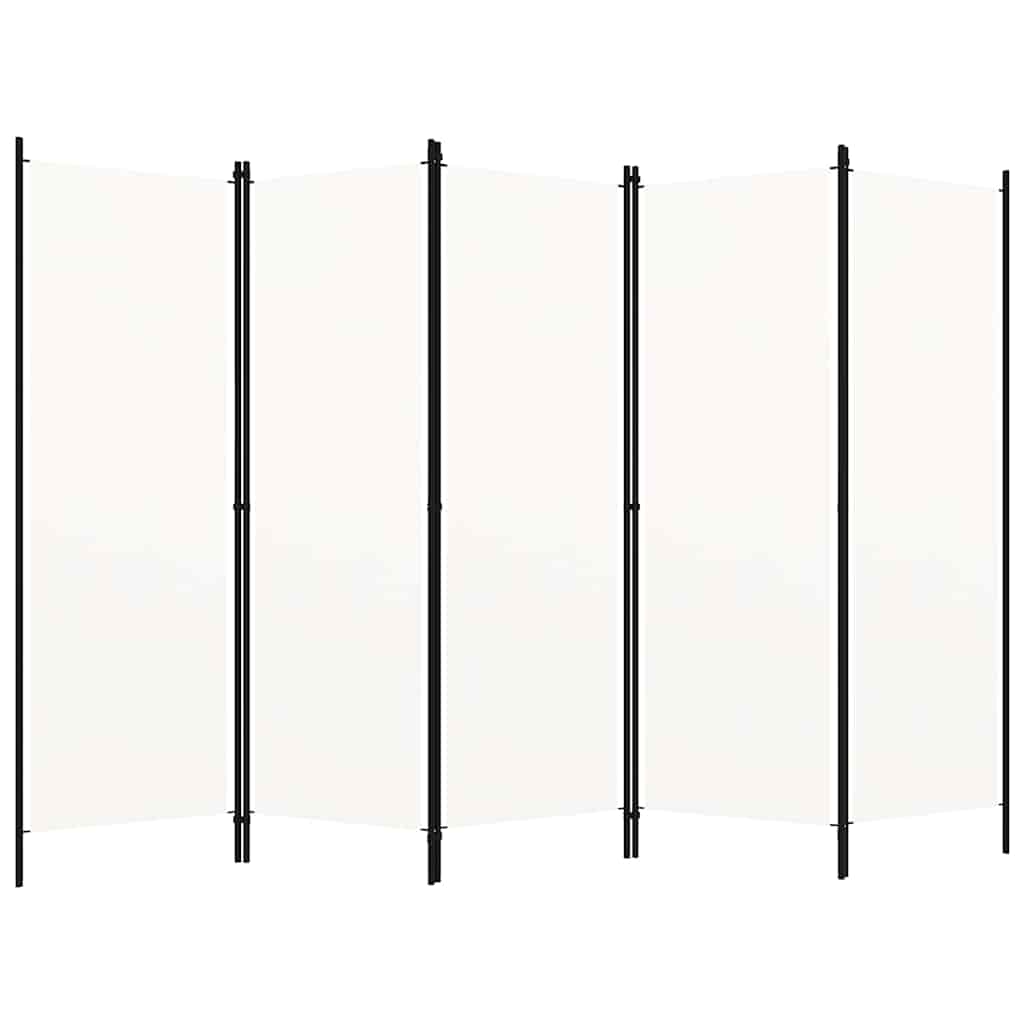 5-tlg. Raumteiler Weiß 250x180 cm