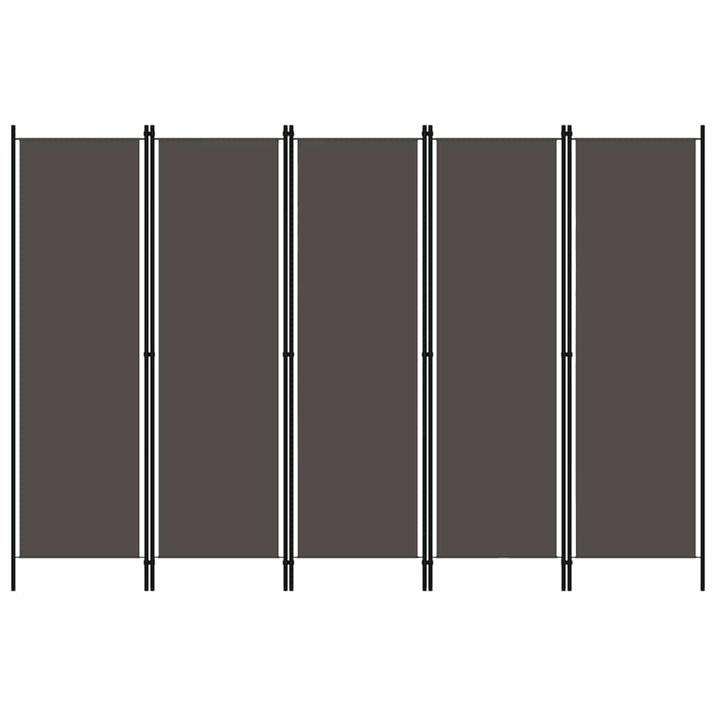 5-tlg. Raumteiler Anthrazit 250x180 cm