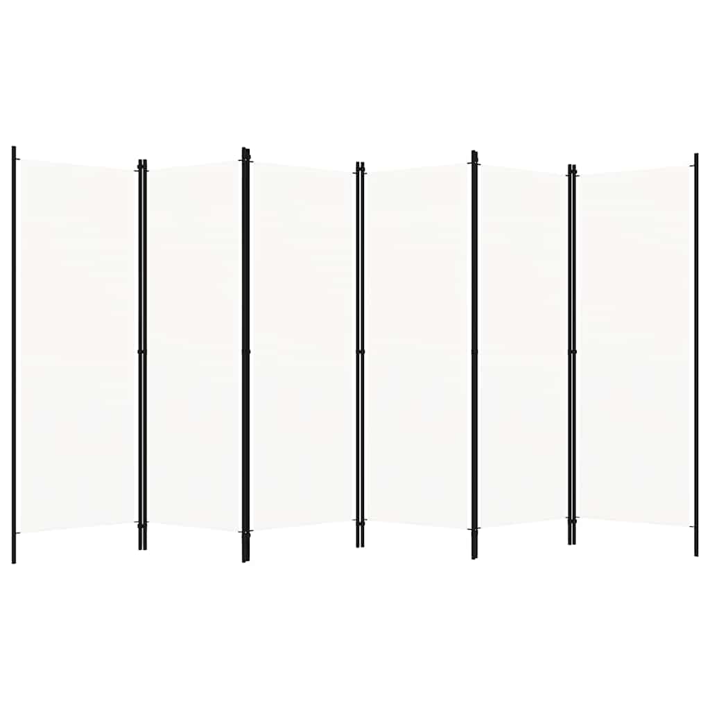 6-tlg. Raumteiler Weiß 300x180 cm