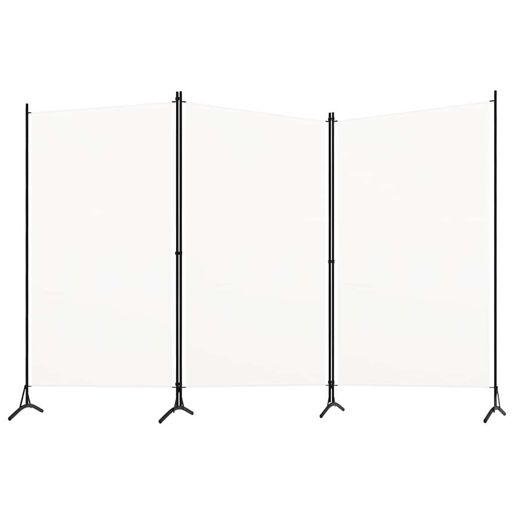 3-tlg. Raumteiler Weiß 260x180 cm Stoff