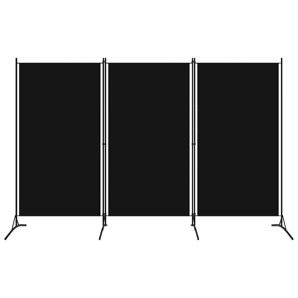 3-tlg. Raumteiler Schwarz 260x180 cm