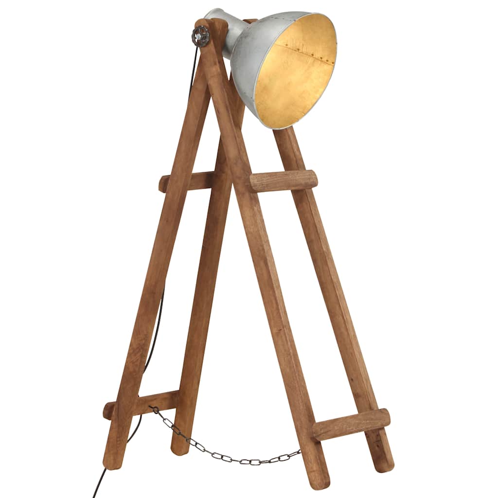 Stehlampe Silbern E27 Mango Massivholz