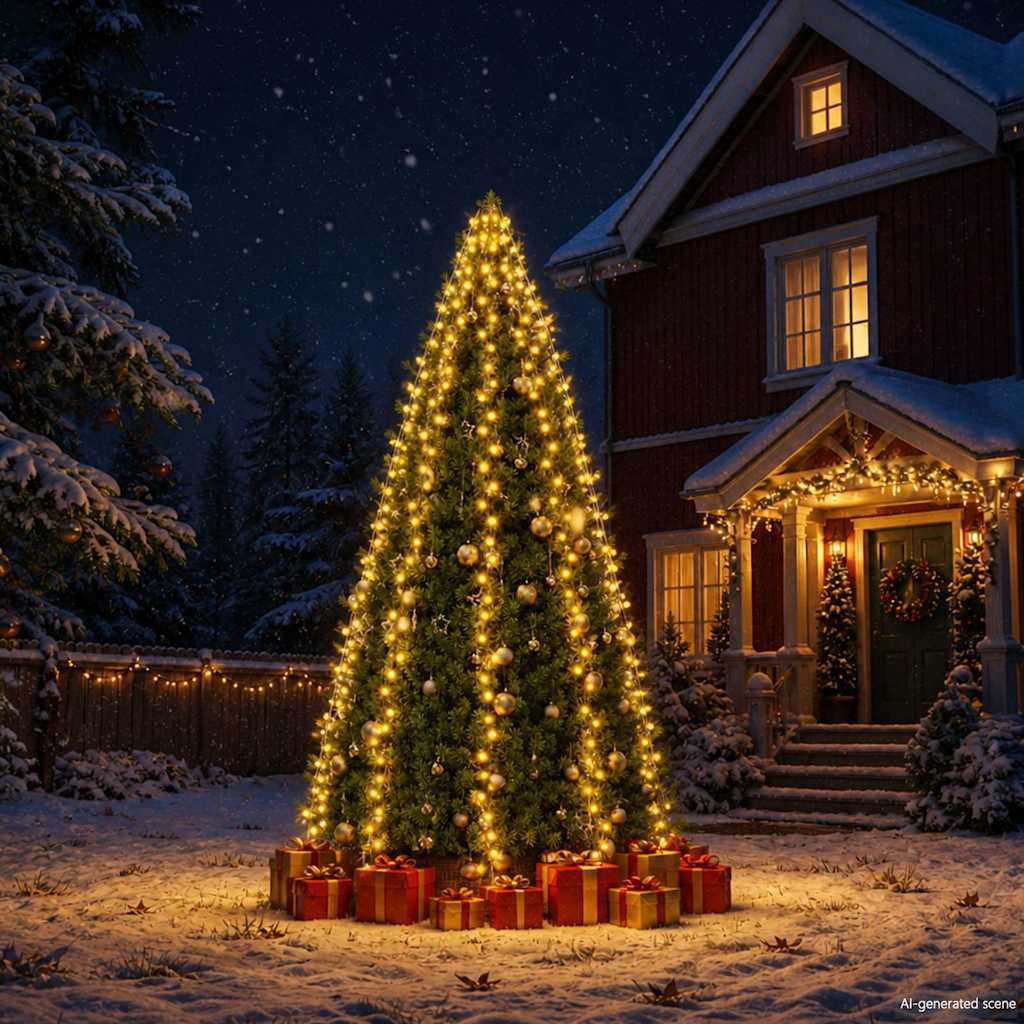 Weihnachtsbaum-Lichternetz mit 300 LEDs 300 cm