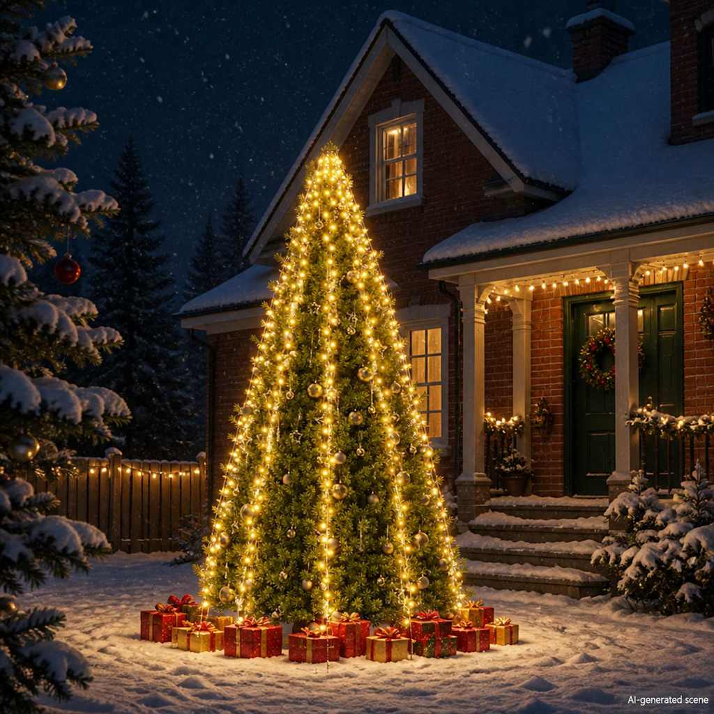 Weihnachtsbaum-Lichternetz mit 400 LEDs 400 cm