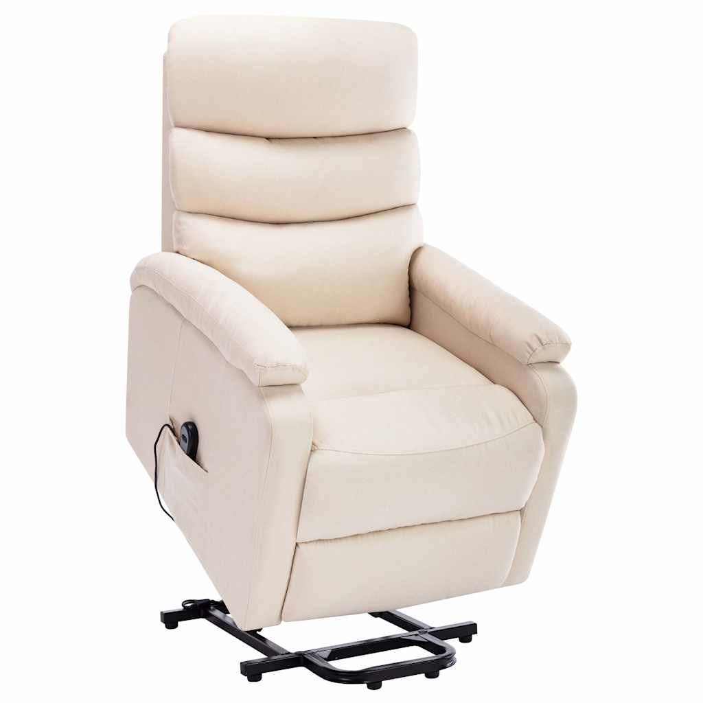 Massagesessel mit Aufstehhilfe Creme Stoff