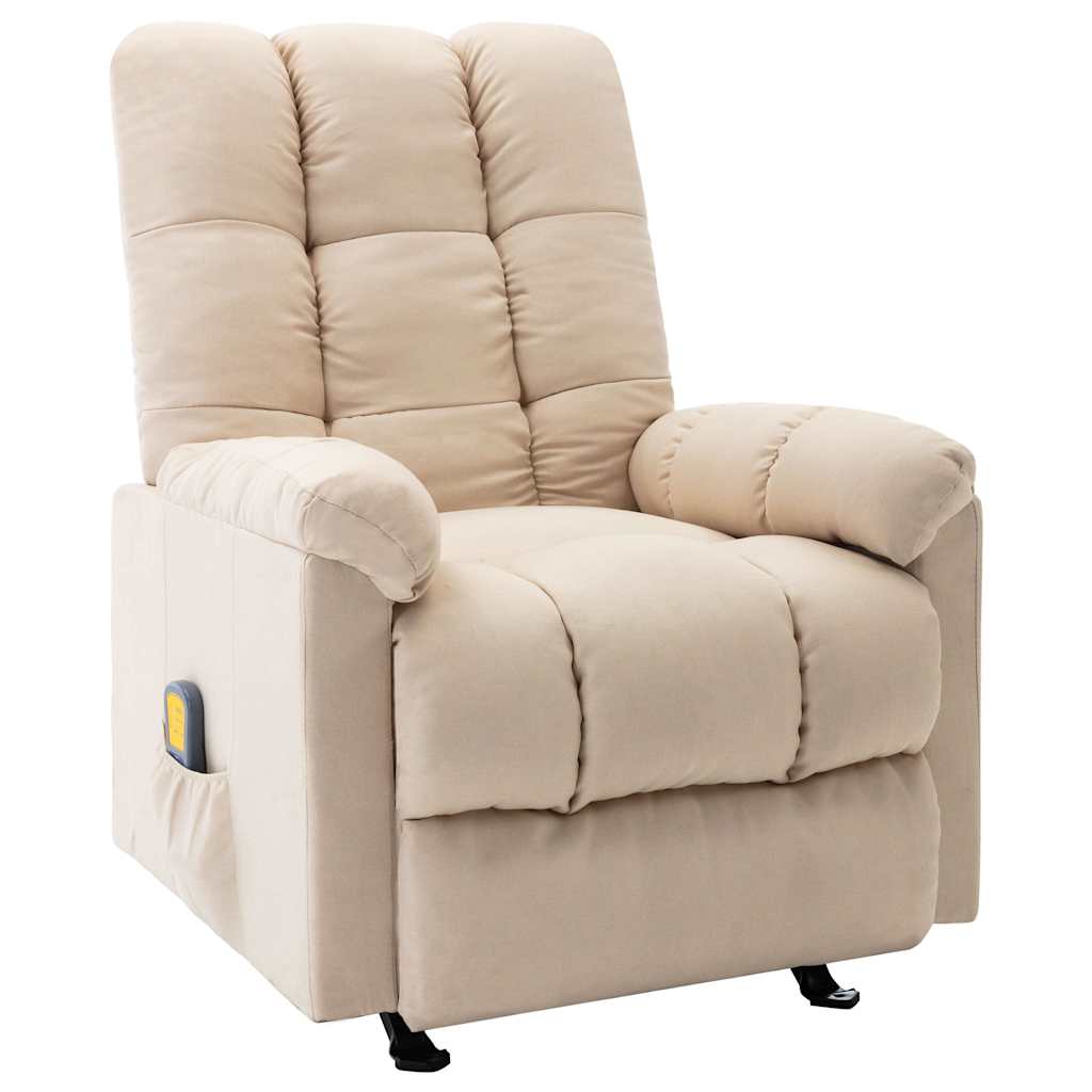 Massagesessel Creme Stoff