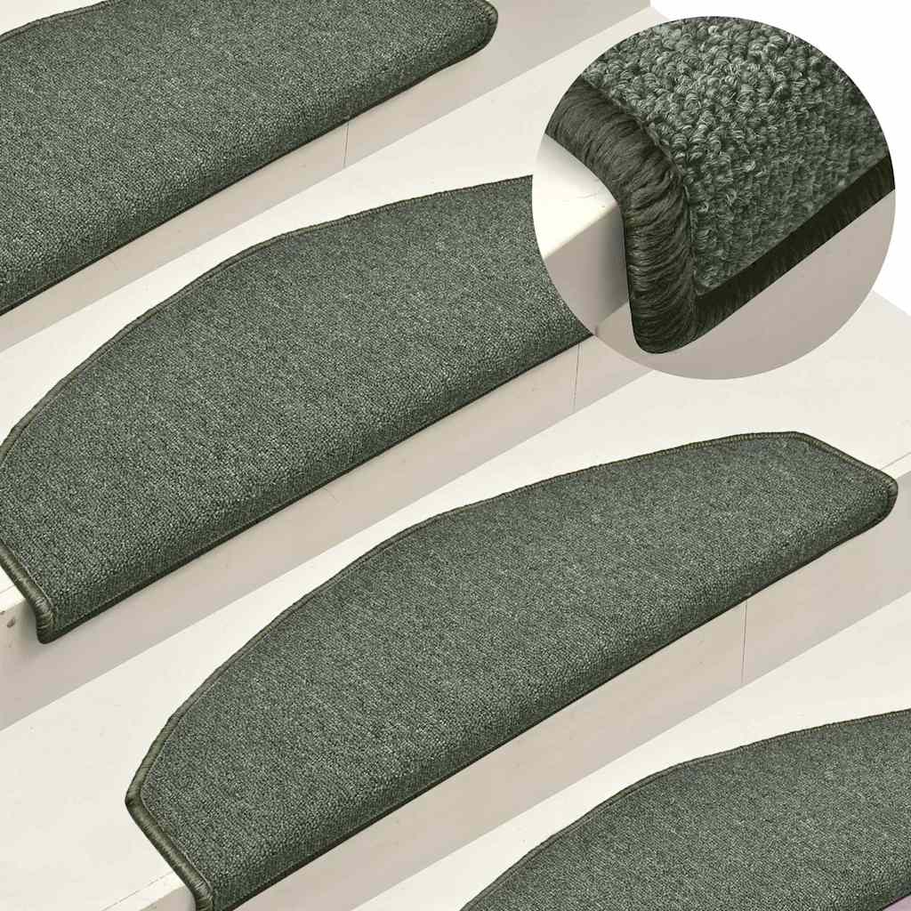 Stufenmatten 15 Stk. 65x24x4 cm Dunkelgrün Halbrund Groß
