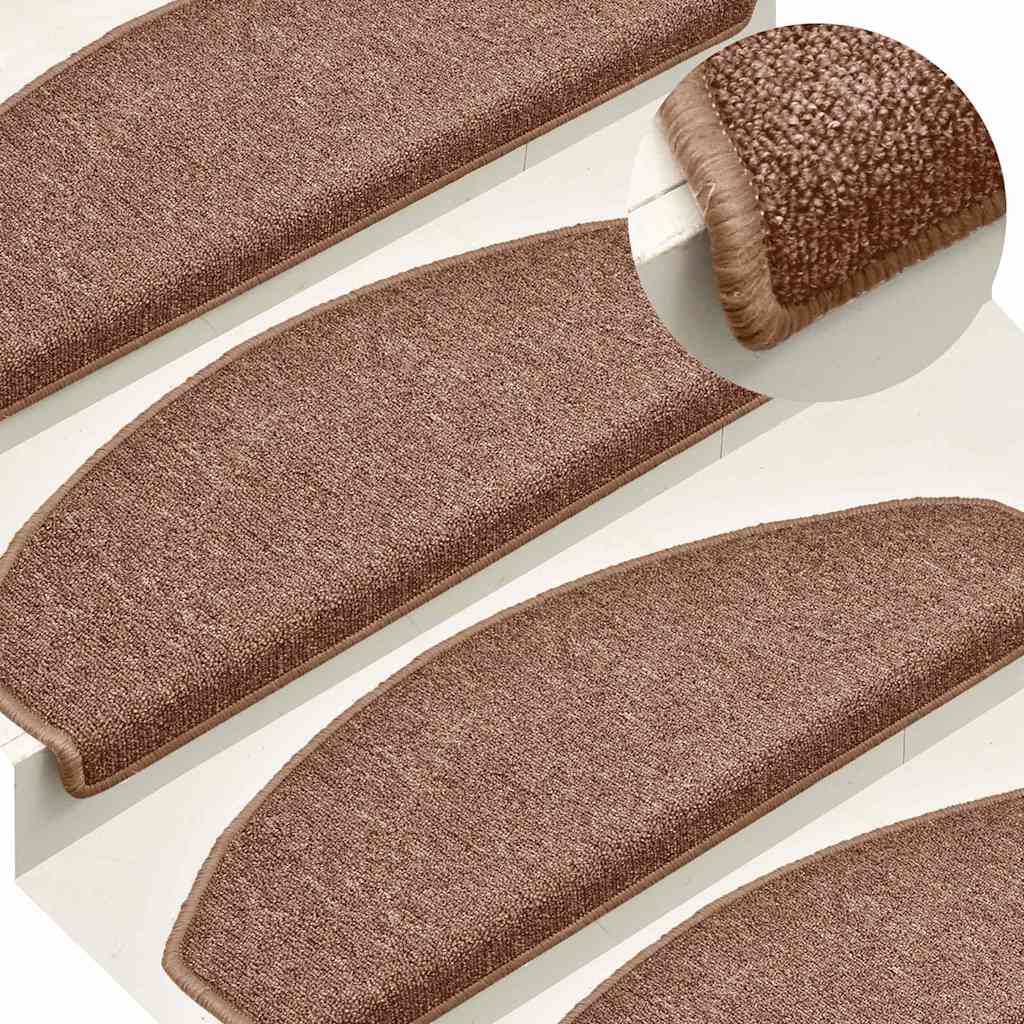 Stufenmatten 15 Stk. 65x24x4 cm Braun Halbrund Groß