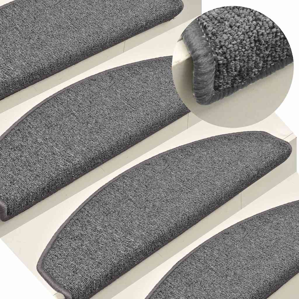 Stufenmatten 15 Stk. 65x24x4 cm Dunkelgrau Halbrund Groß