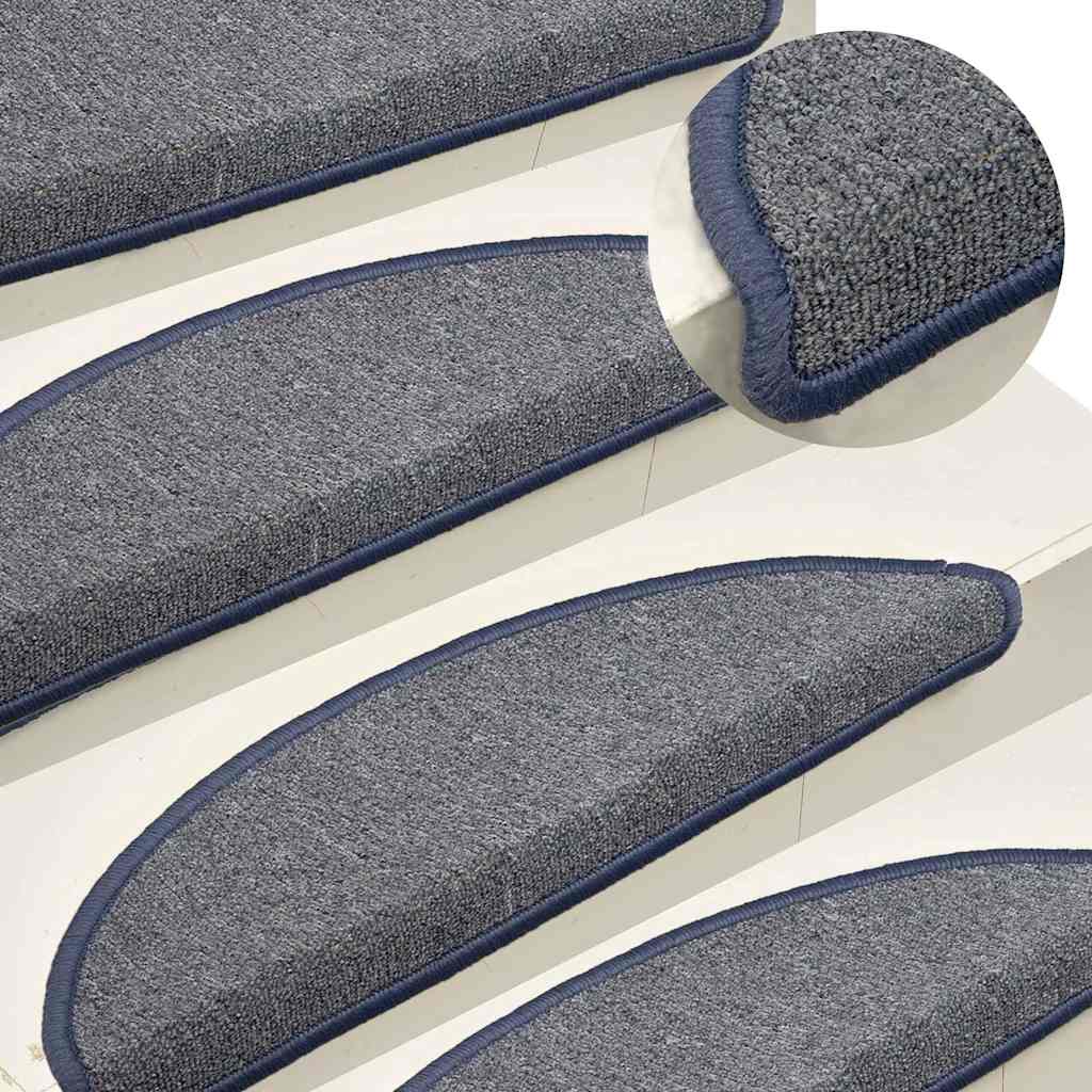 Stufenmatten 15 Stk. 56x17x3 cm Hellgrau und Blau Halbrund