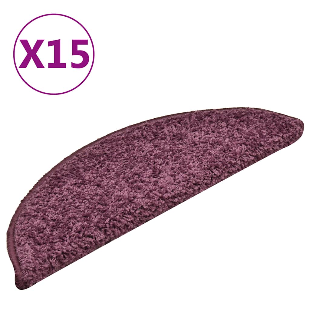 Stufenmatten 15 Stk. 56x17x3 cm Dunkelviolett Halbrund