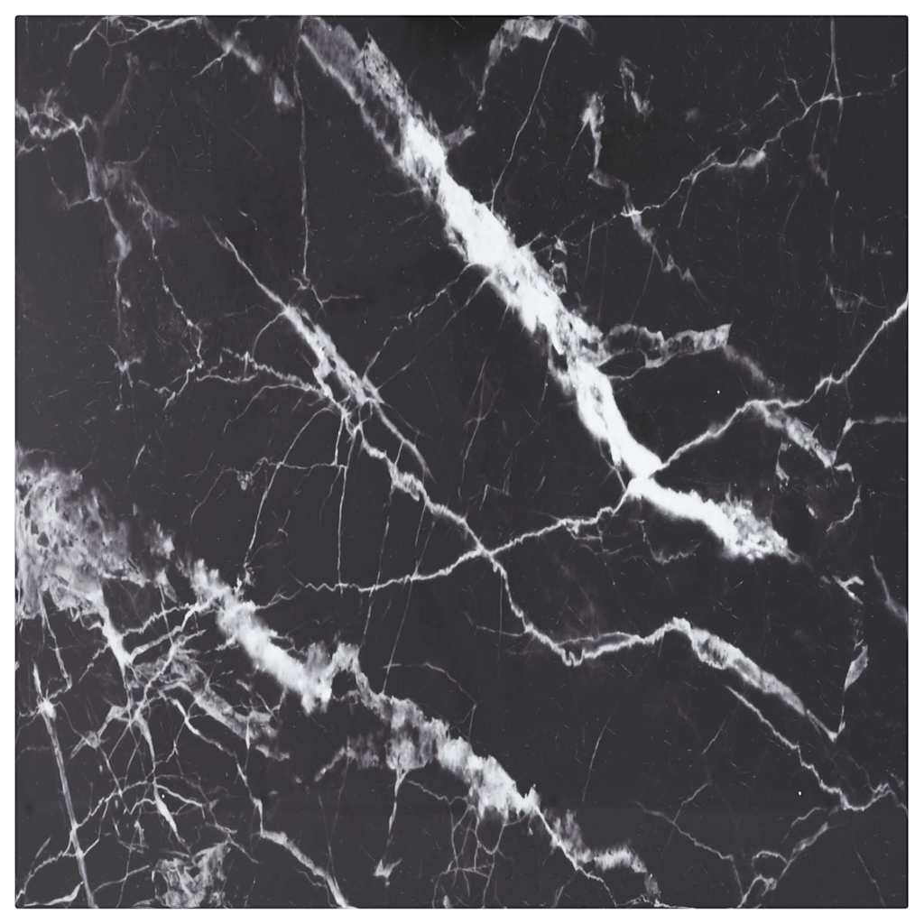Tischplatte Schwarz 70x70 cm 6 mm Hartglas in Marmoroptik