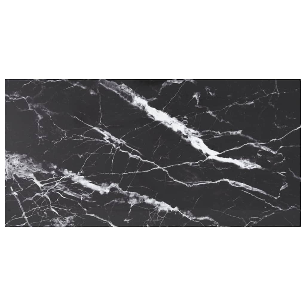 Tischplatte Schwarz 100x50 cm 6 mm Hartglas in Marmoroptik