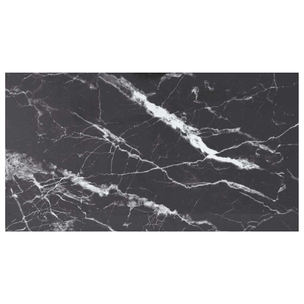 Tischplatte Schwarz 120x65 cm 8 mm Hartglas in Marmoroptik