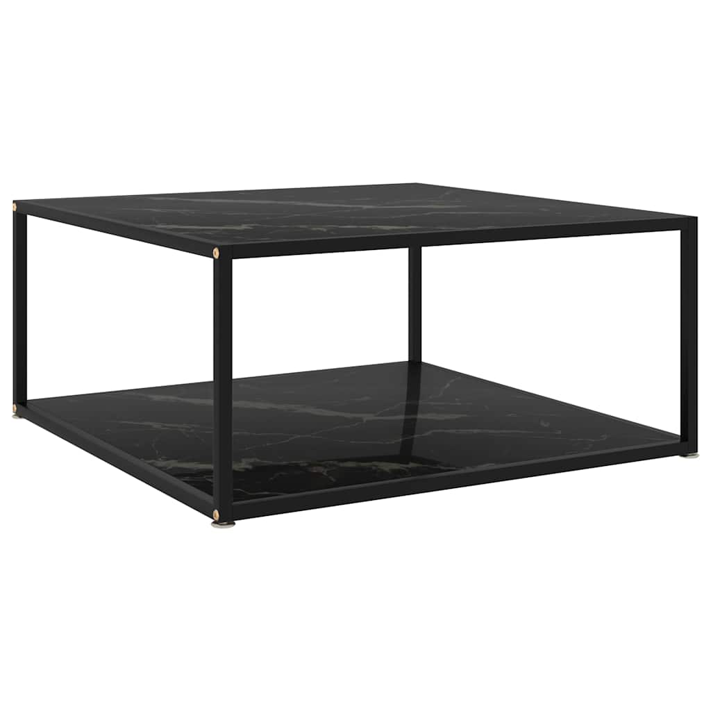 Couchtisch Schwarz 80x80x35 cm Hartglas