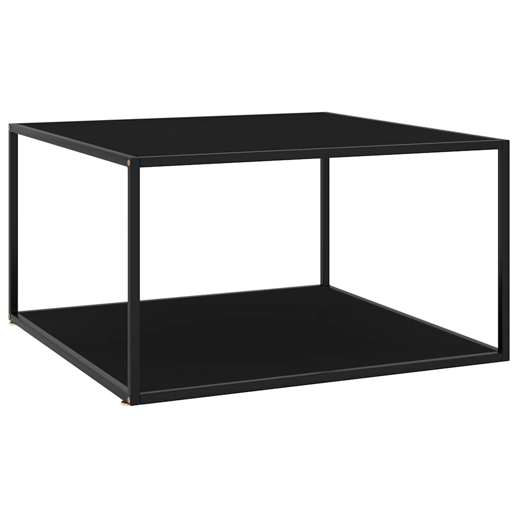 Couchtisch Schwarz mit Schwarzem Glas 90x90x50 cm