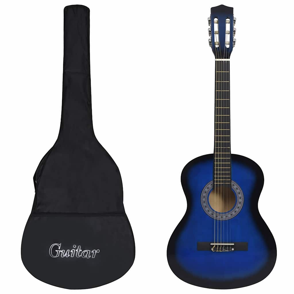 Klassikgitarre für Anfänger mit Tasche Blau 3/4 36"