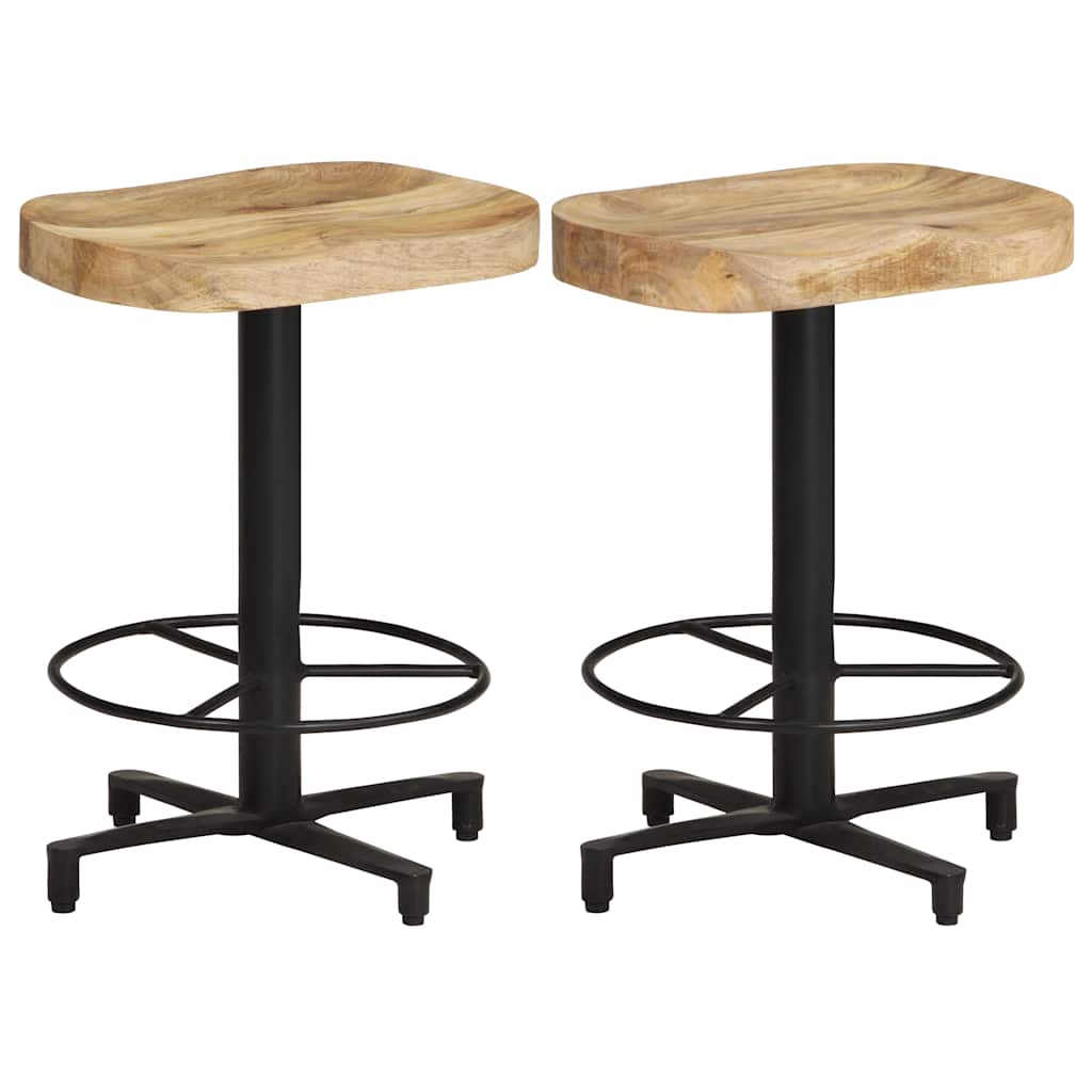 Barhocker 2 Stk. 52 cm Mango Massivholz