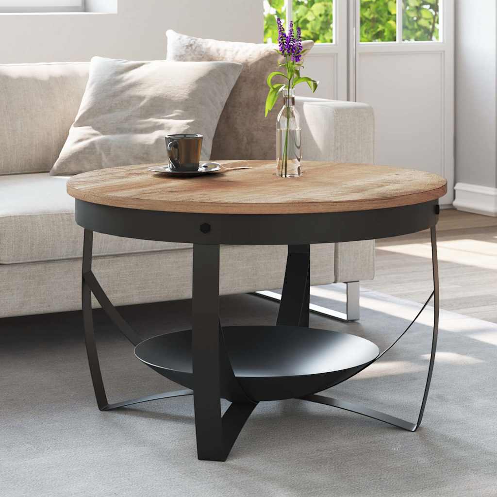 Couchtisch Ø68x43 cm Raues Mangoholz