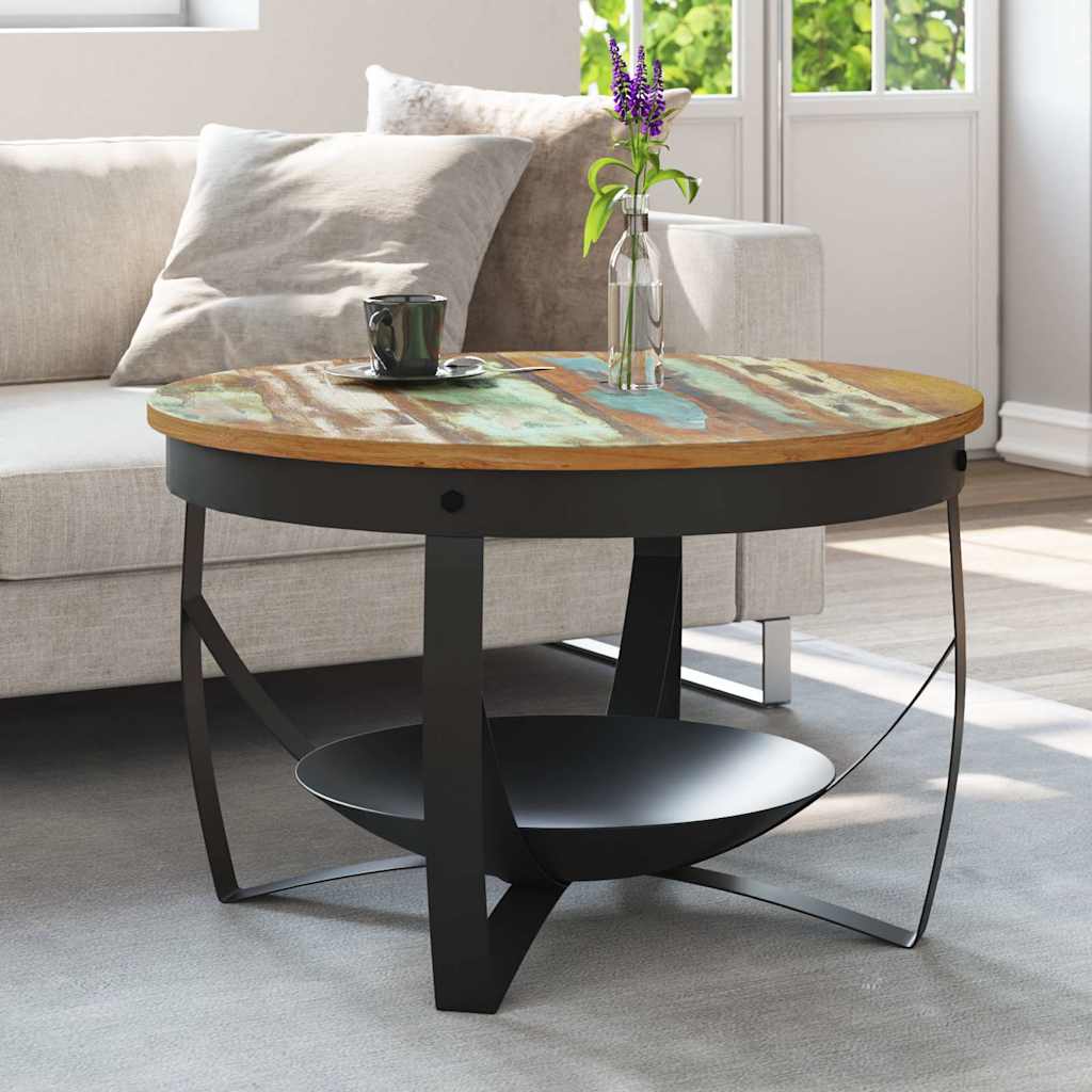 Couchtisch Ø68x43 cm Recyceltes Massivholz