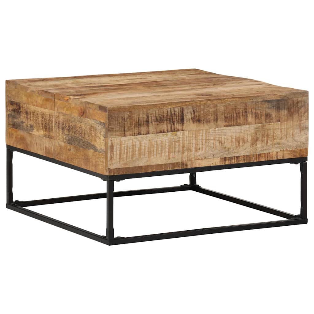 Couchtisch 68x68x41 cm Raues Mangoholz