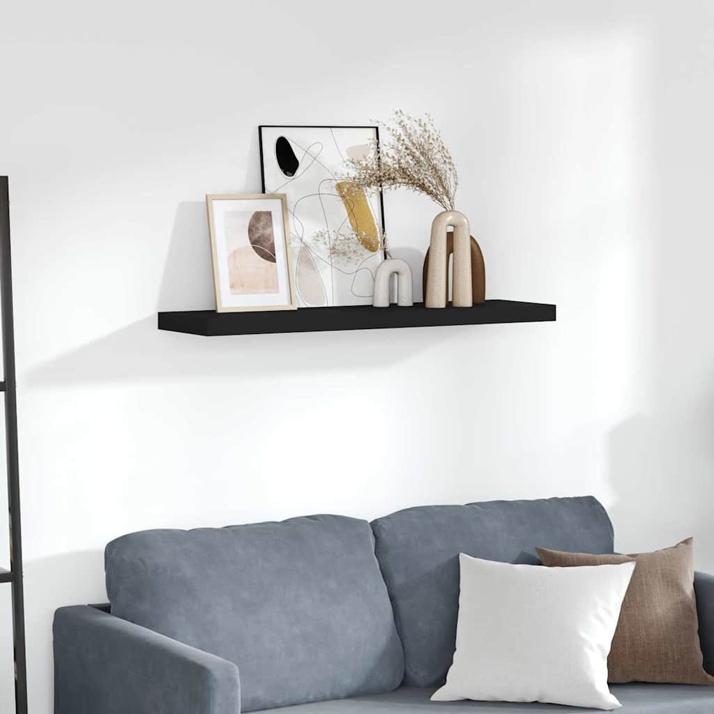 Schweberegal Schwarz 90x23,5x3,8 cm MDF
