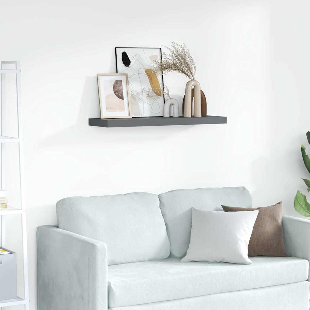 Bilderleisten 2 Stk. Grau 80x9x3 cm MDF