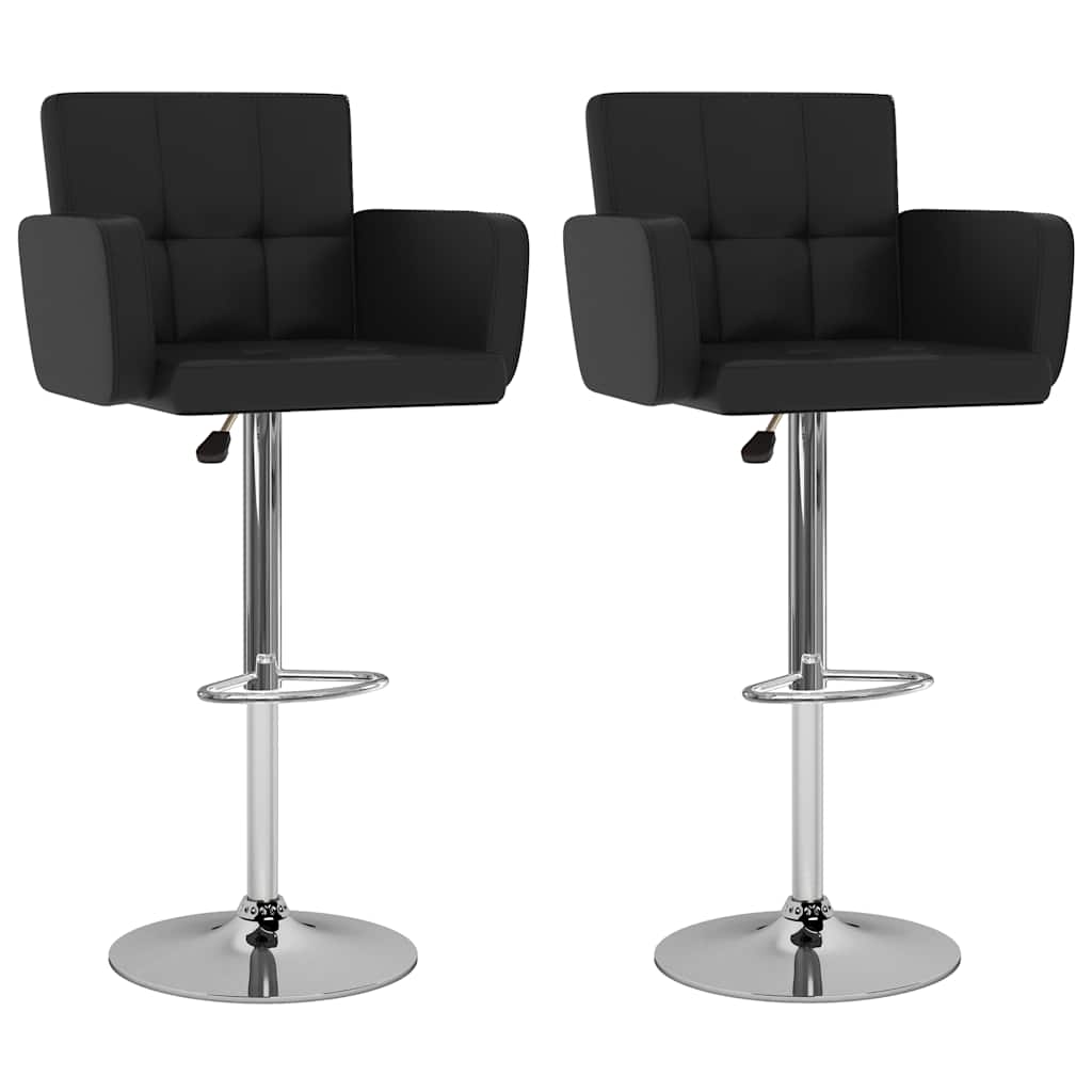 Barhocker 2 Stk. Schwarz Kunstleder