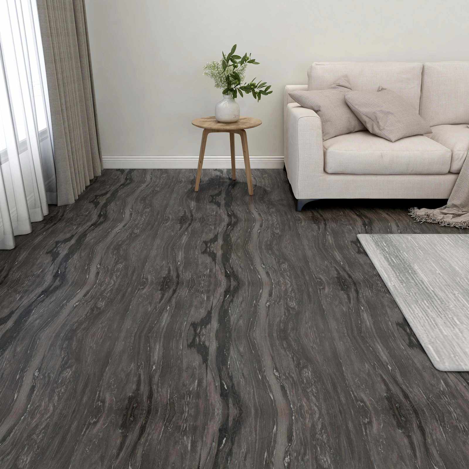 Bodenplanken Dunkelgrau 5,11 m² 55 Stk. PVC
