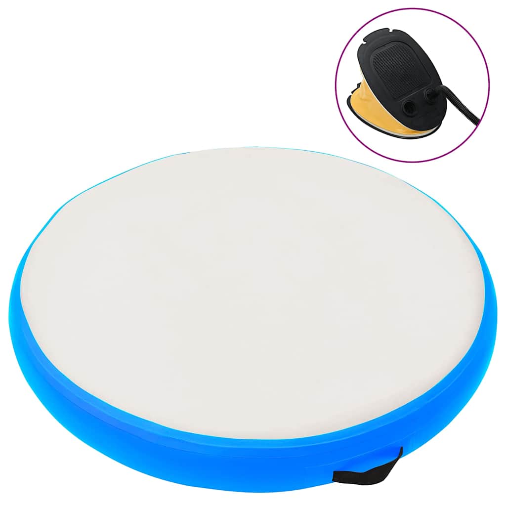 Aufblasbares Gymnastik-Kissen mit Pumpe 100x100x10 cm PVC Blau