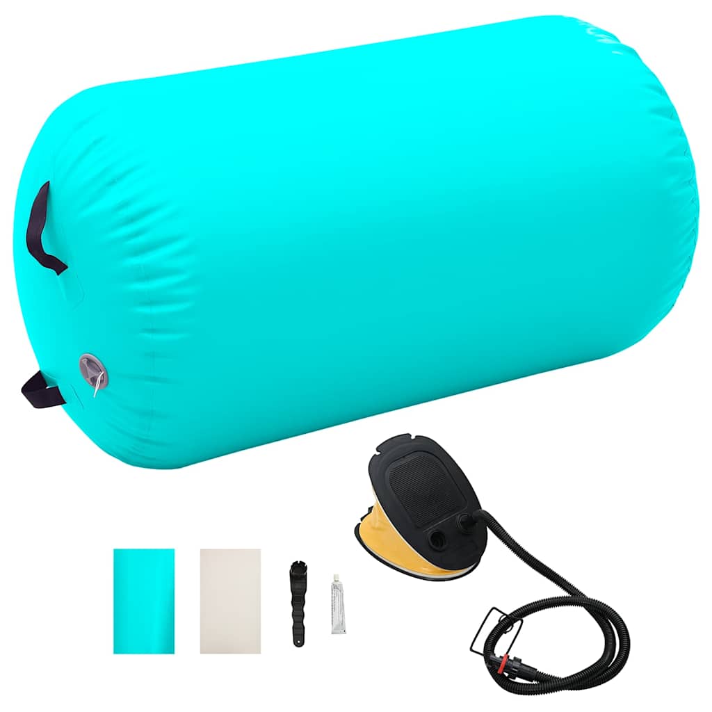 Aufblasbare Gymnastik-Rolle mit Pumpe 100x60 cm PVC Grün