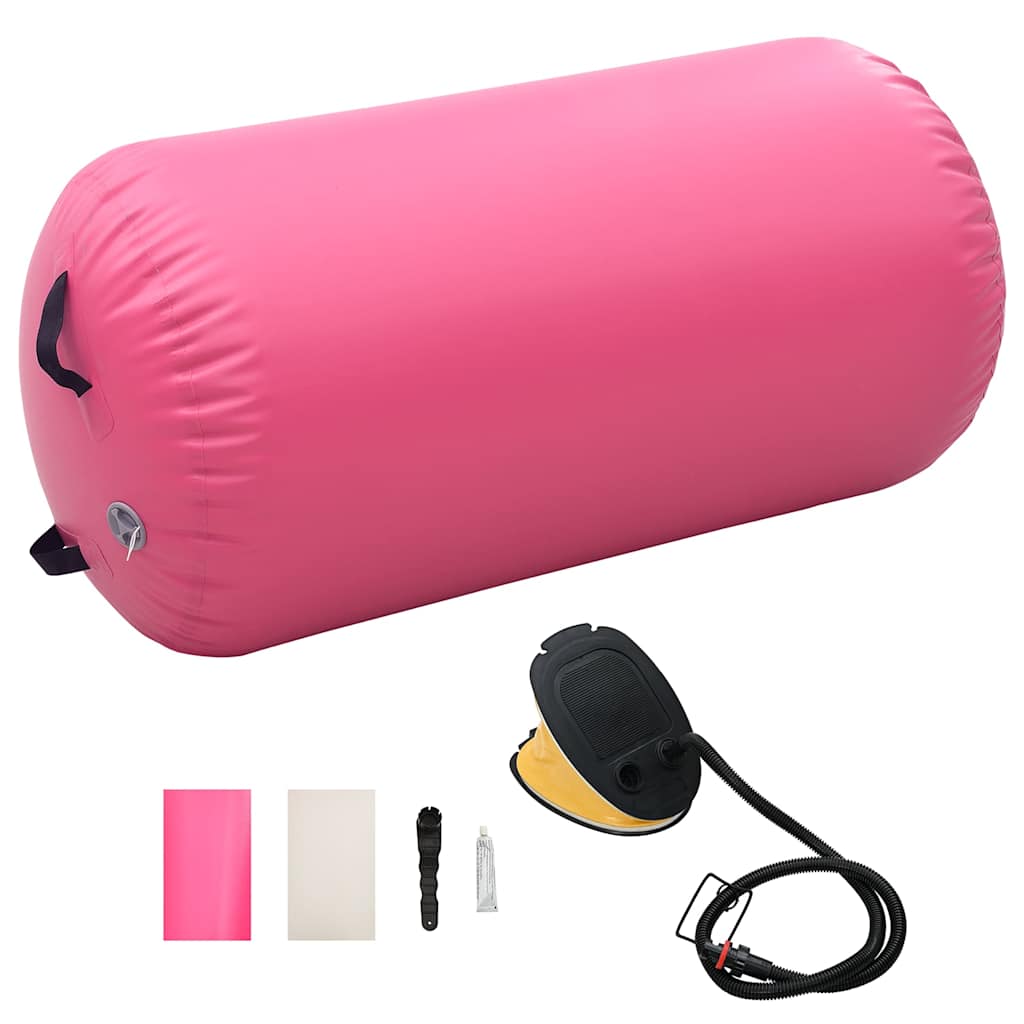 Aufblasbare Gymnastik-Rolle mit Pumpe 120x75 cm PVC Rosa
