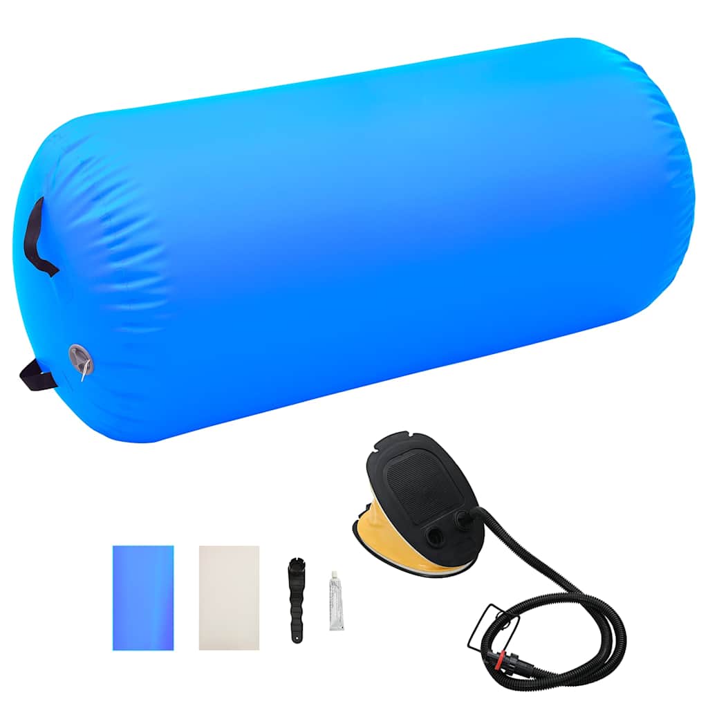 Aufblasbare Gymnastik-Rolle mit Pumpe 120x75 cm PVC Blau