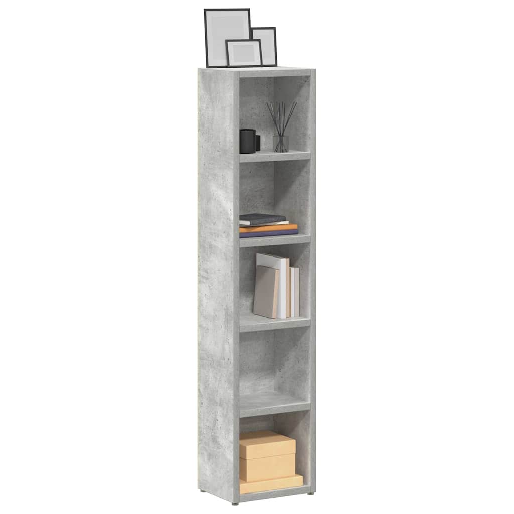 CD-Regale 2 Stk. Betongrau 21x16x93,5 cm Holzwerkstoff