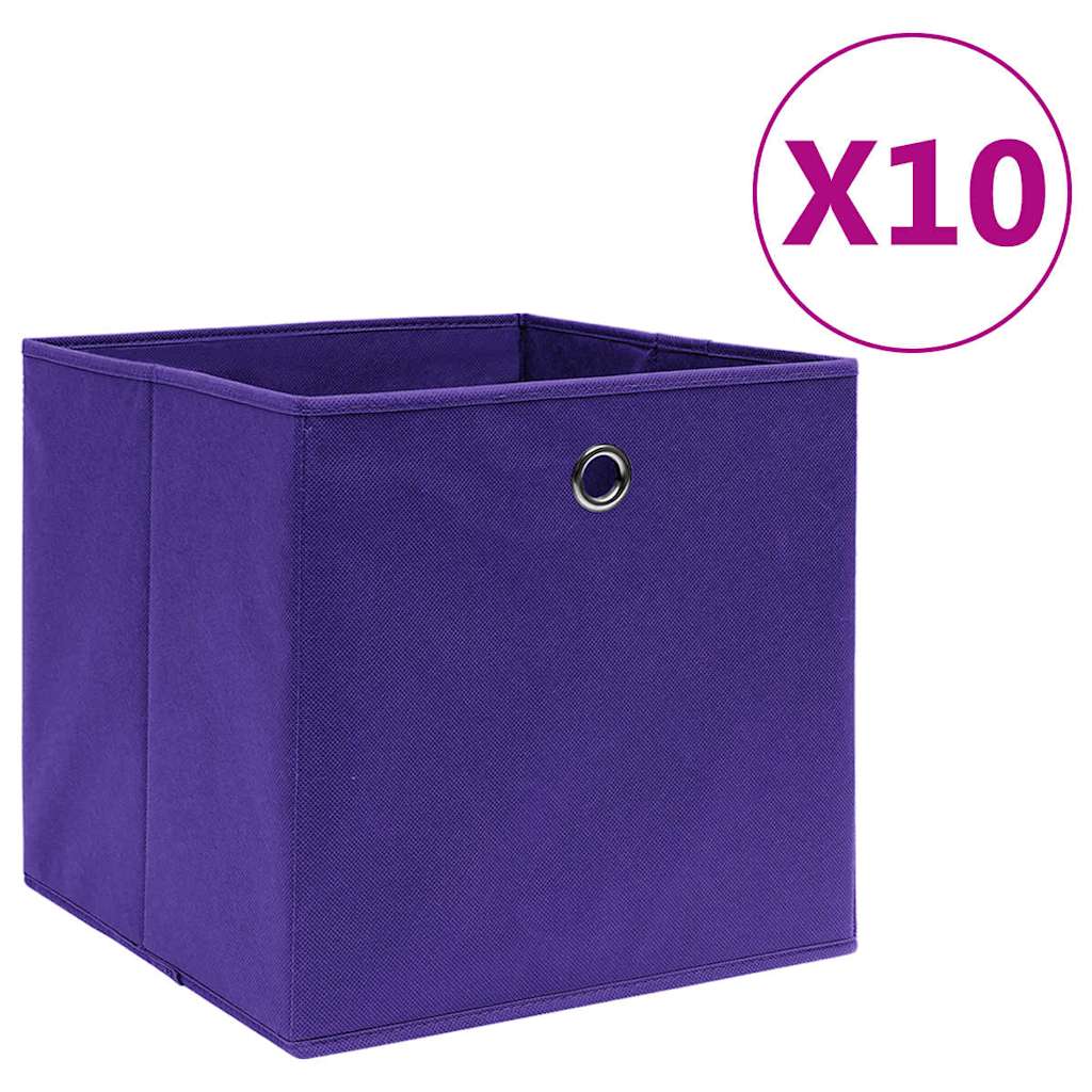 Aufbewahrungsboxen 10 Stk. Vliesstoff 28x28x28 cm Lila