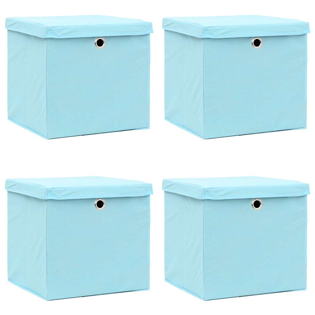 Aufbewahrungsboxen mit Deckeln 4 Stk. 28x28x28 cm Babyblau