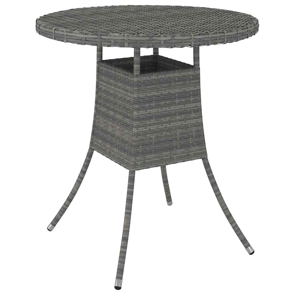 Gartentisch Grau 70x70x73 cm Poly Rattan