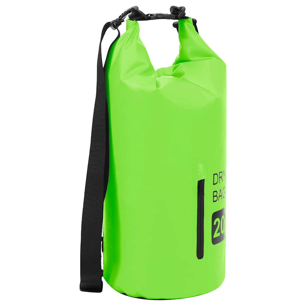 Trockensack mit Reißverschluss Grün 20 L PVC