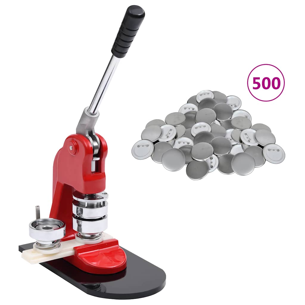 Buttonmaschine mit 500 Button-Teilen 58 mm