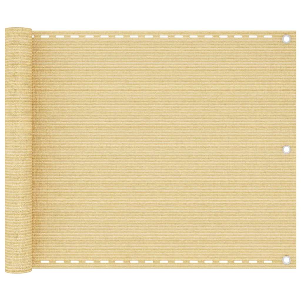 Balkon-Sichtschutz Beige 75x400 cm HDPE