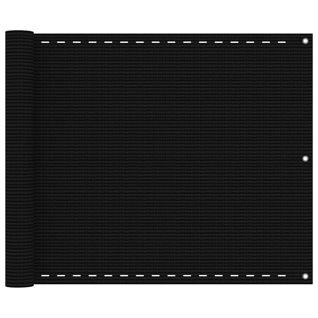 Balkon-Sichtschutz Schwarz 75x300 cm HDPE