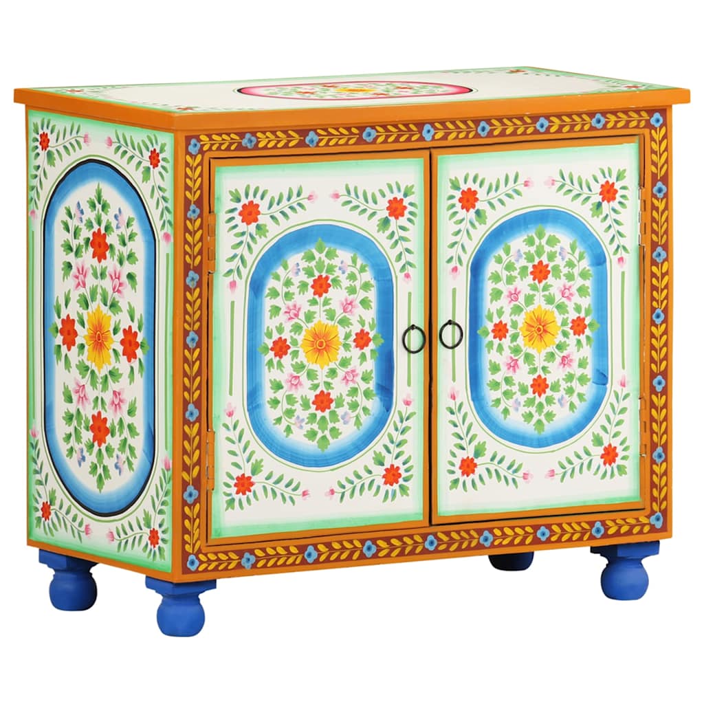 Sideboard Handbemalt 70x35x60 cm Mango Massivholz