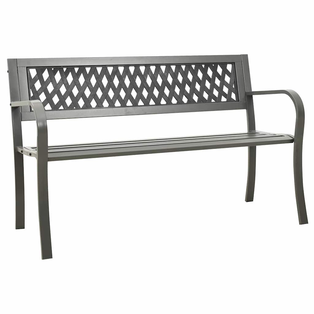 Gartenbank 125 cm Stahl Grau