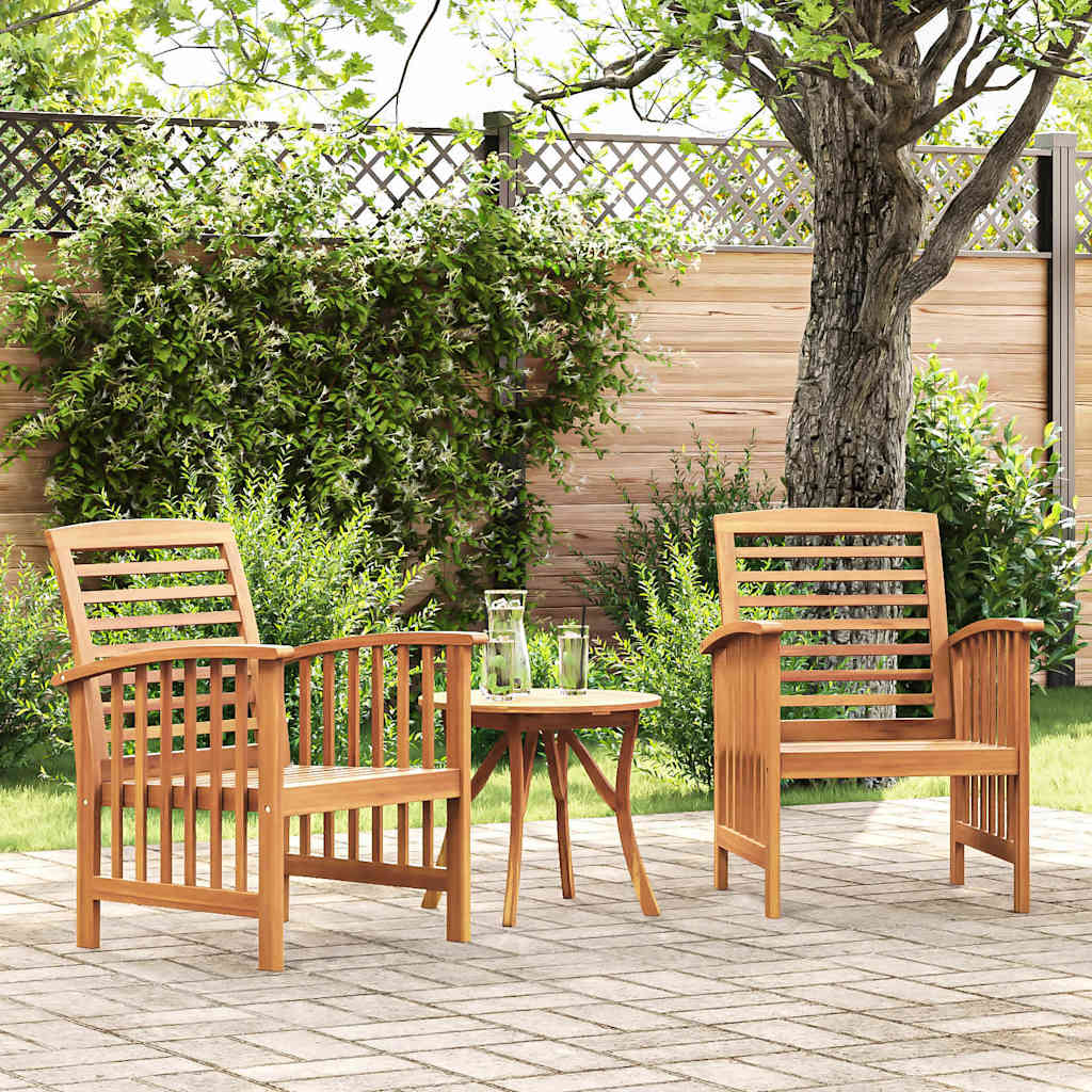 Gartenstühle 2 Stk. Massivholz Akazie