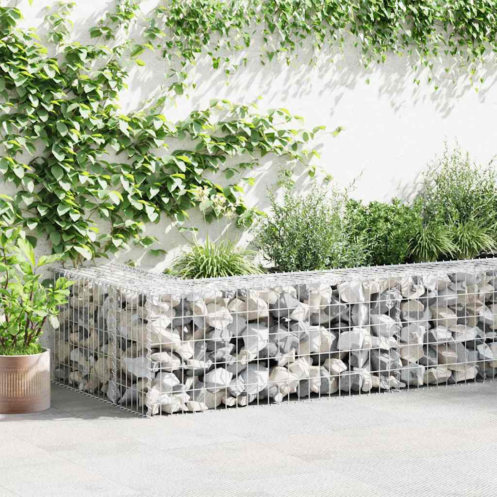 Gabionenwand mit Abdeckung Verzinkter Stahl 300x30x50 cm
