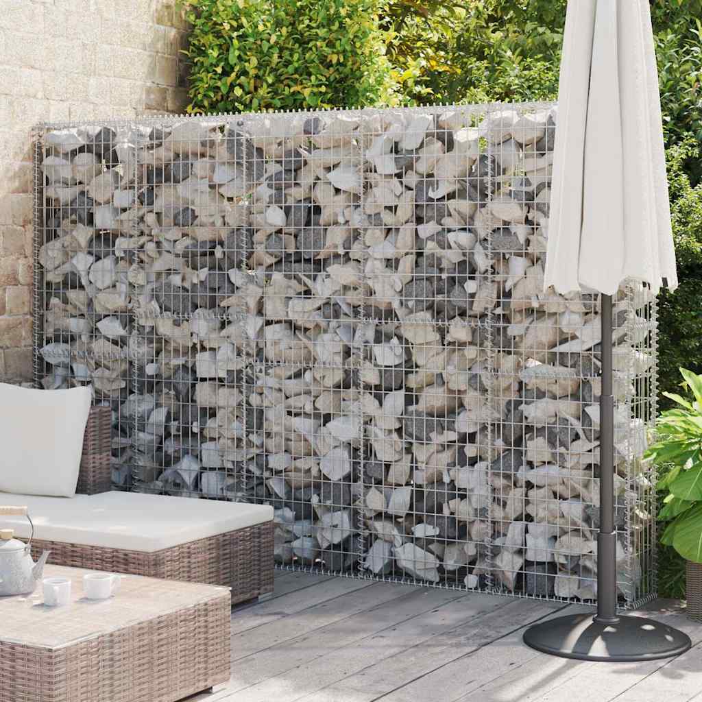 Gabionenwand mit Abdeckung Verzinkter Stahl 300x30x200 cm
