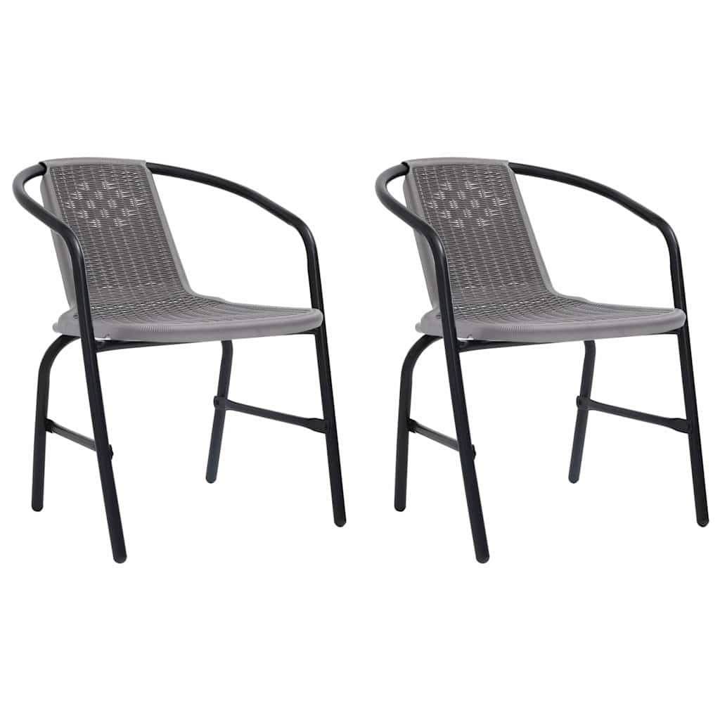 Gartenstühle 2 Stk. Kunststoff Rattan-Optik und Stahl 110 kg