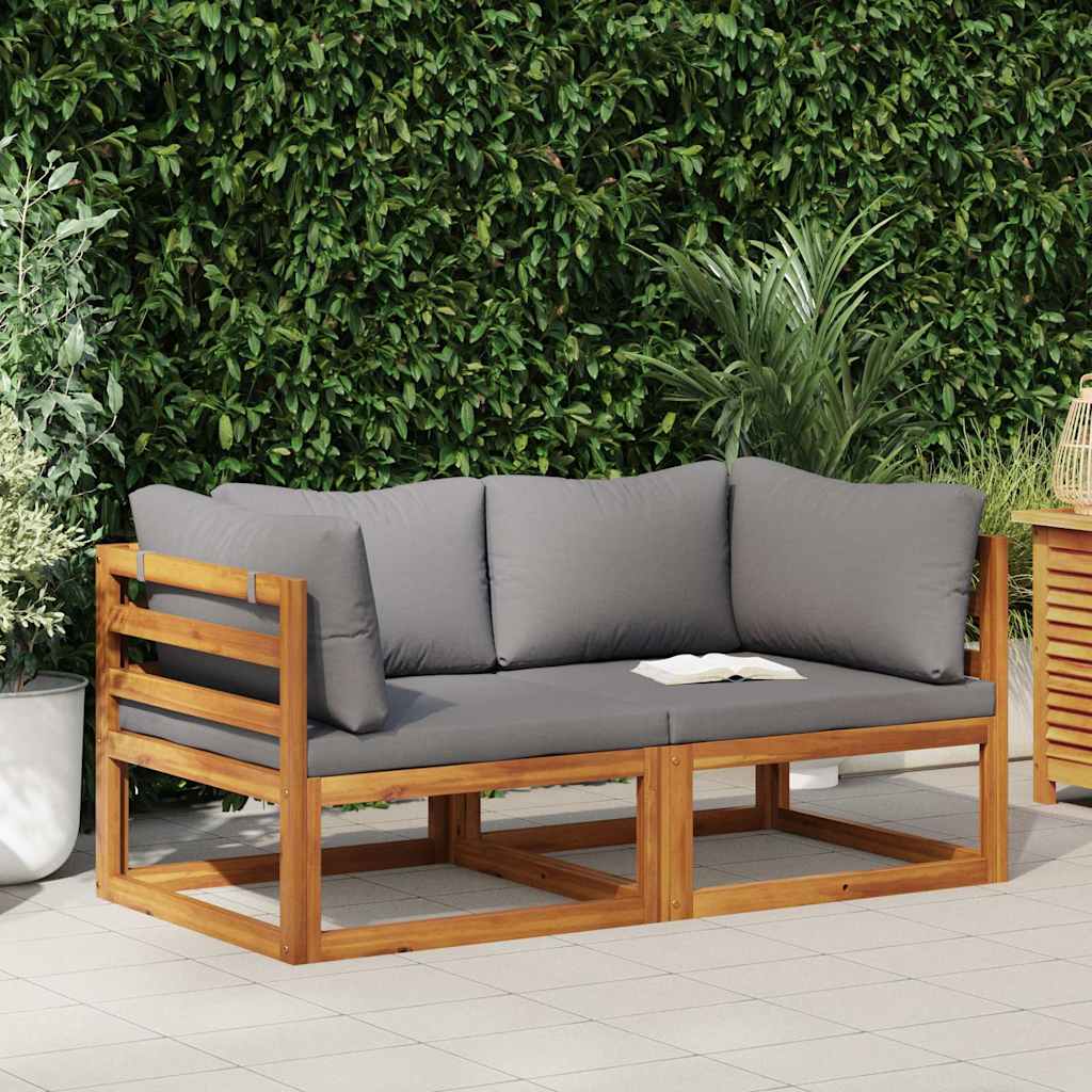 Modular-Ecksofas 2 Stk. mit Auflagen Dunkelgrau